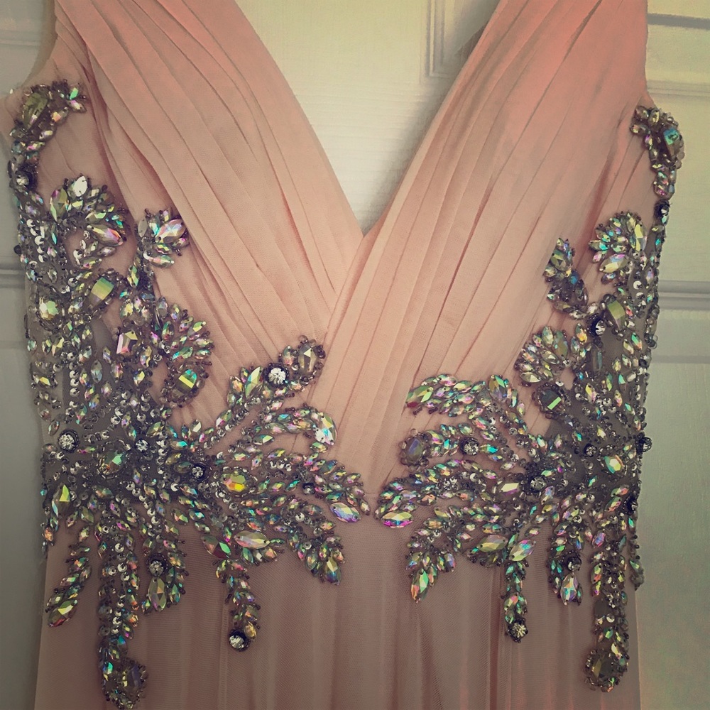 Pink maxi elegant jovani dress